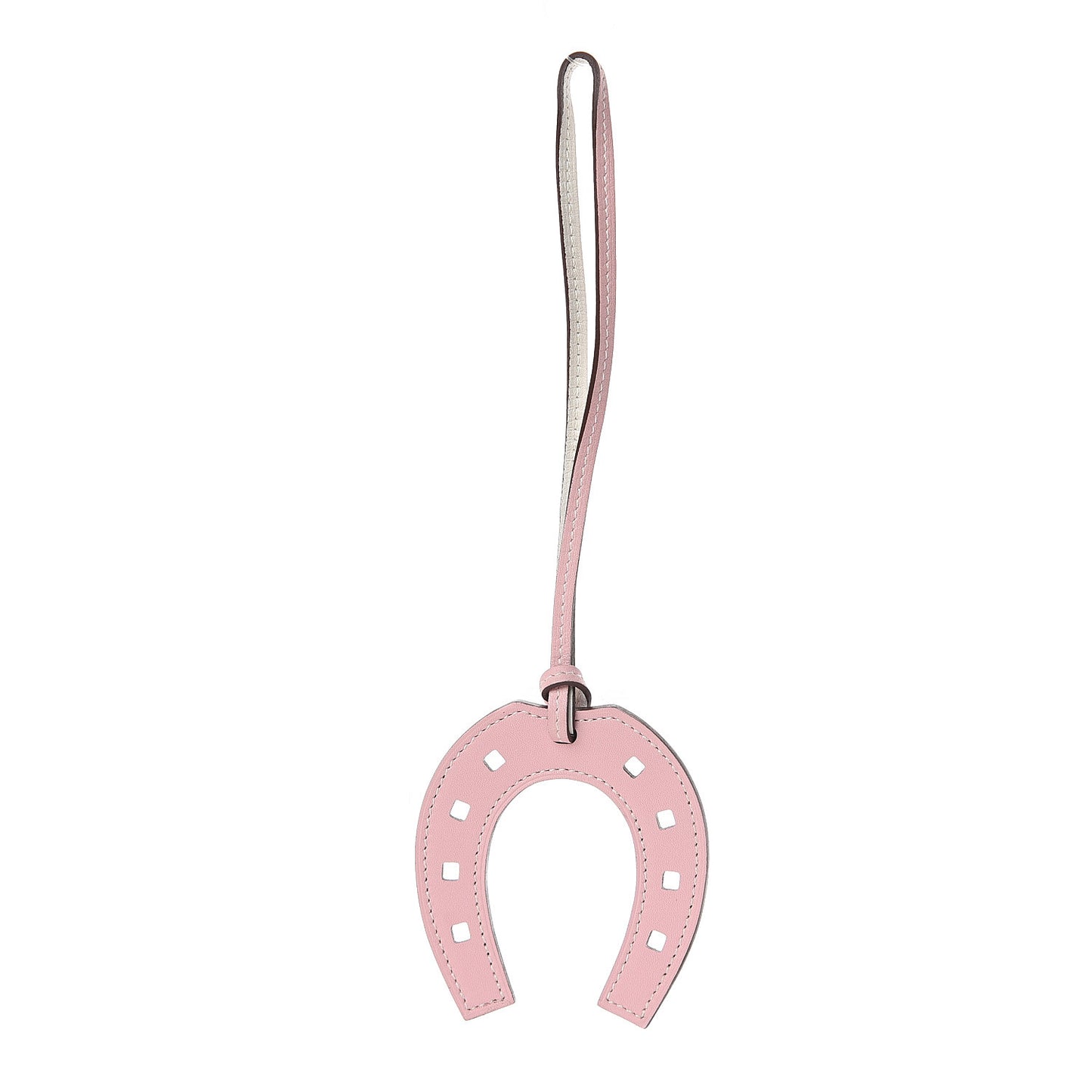 Swift Paddock Horseshoe Bag Charm Rose Sakura White