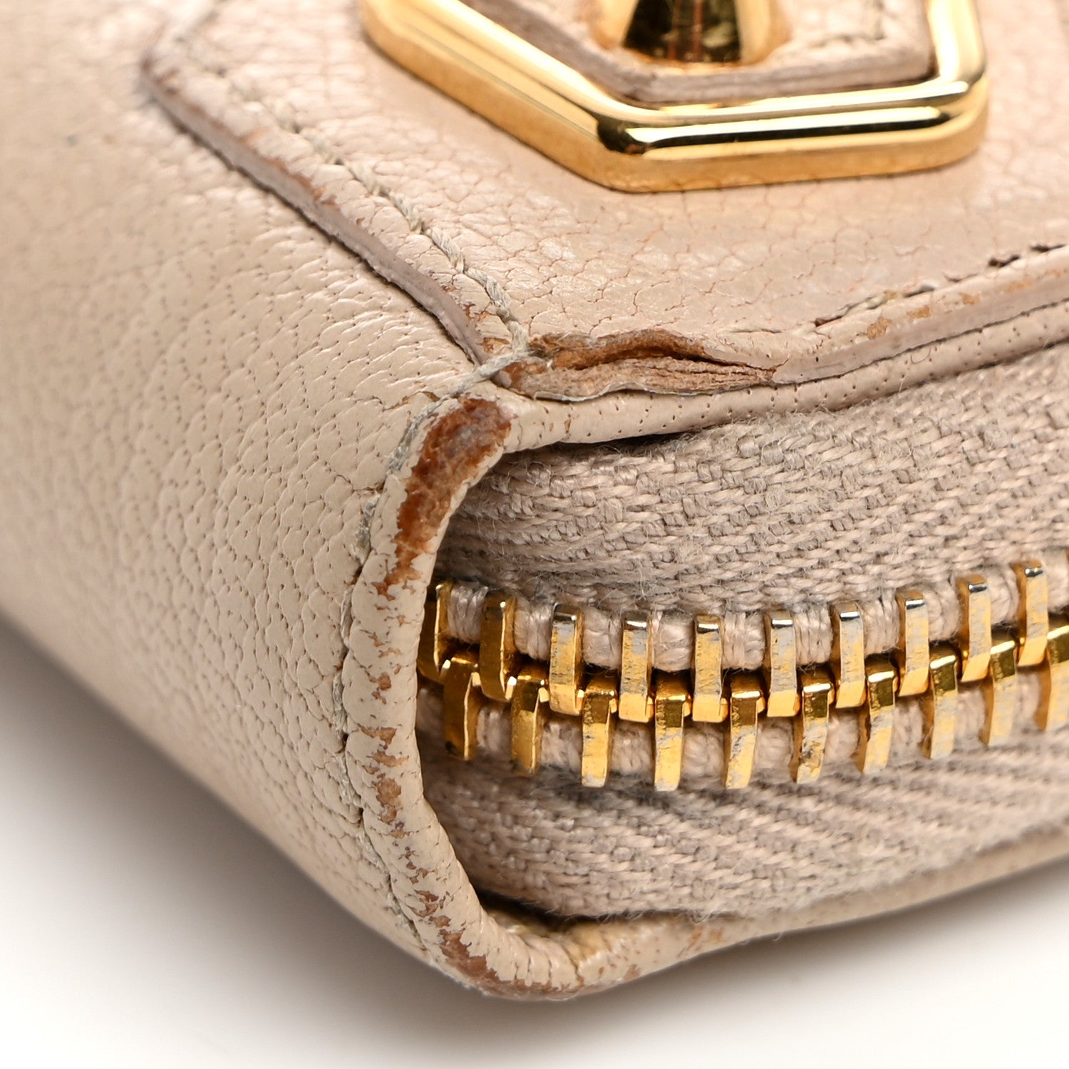 Balenciaga Chevre Gold Metallic Edge Hardware Continental Zip Around Wallet Beige Sable 12 of 17