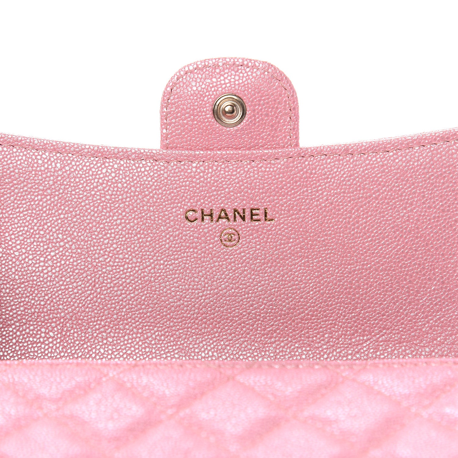 Chanel Iridescent Caviar Quilted Medium Flap Wallet Rose Pink 6 of 10