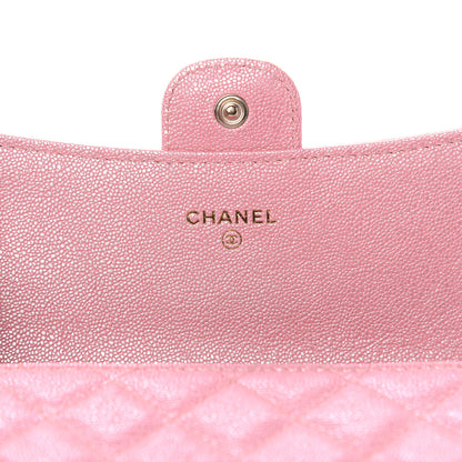 Chanel Iridescent Caviar Quilted Medium Flap Wallet Rose Pink 6 of 10