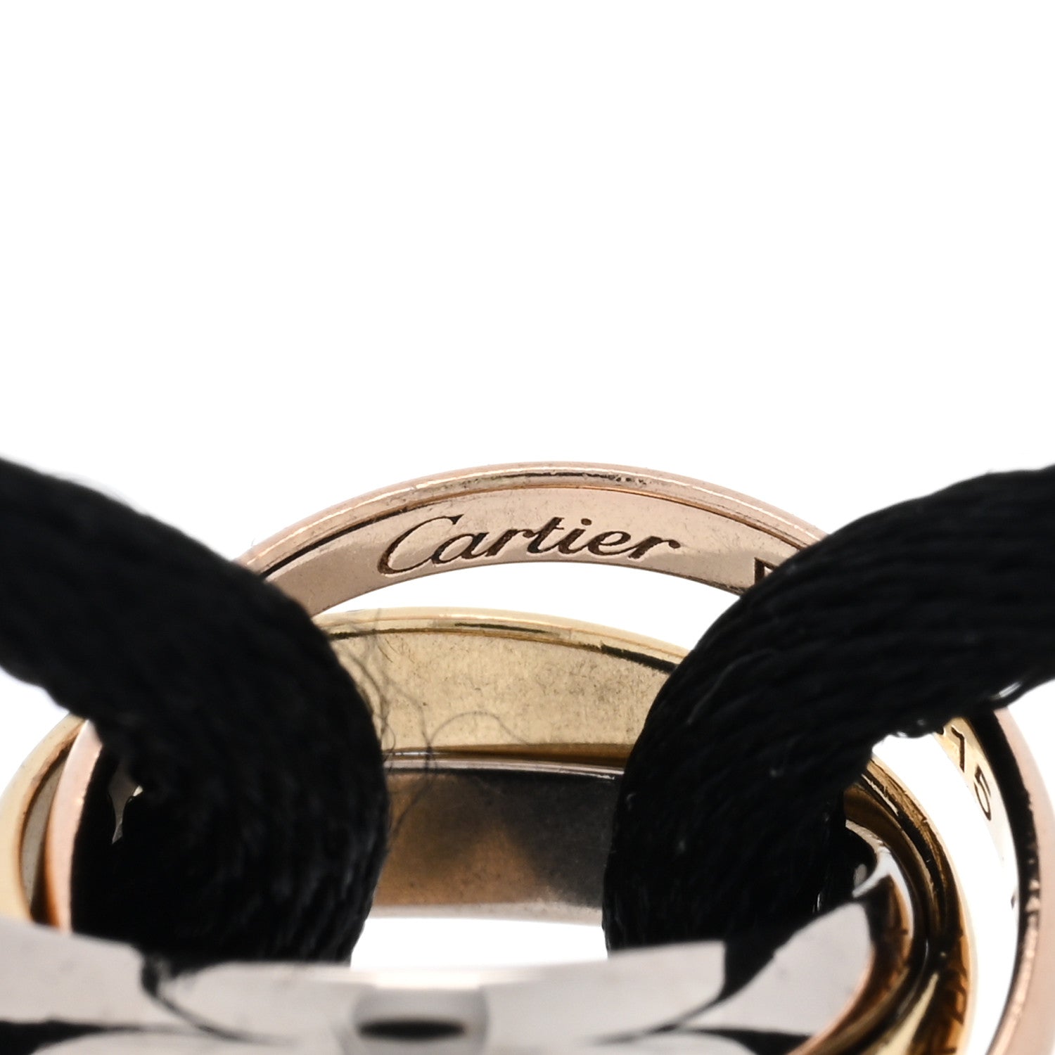 Cartier 18K Pink Yellow White Gold Trinity Adjustable Cord Bracelet Black 3 of 3