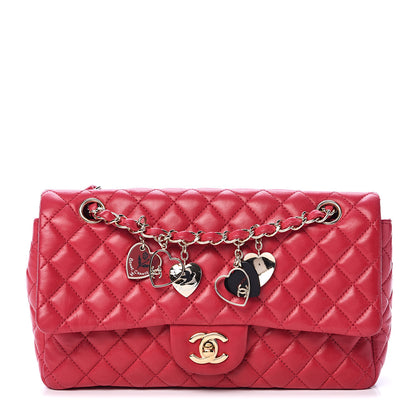 Chanel Lambskin Quilted Valentine Charms Medium Flap Red 1 of 9