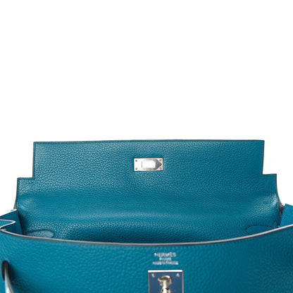 Hermes Taurillon Clemence Kelly Retourne 35 Bleu Izmir 27 of 33