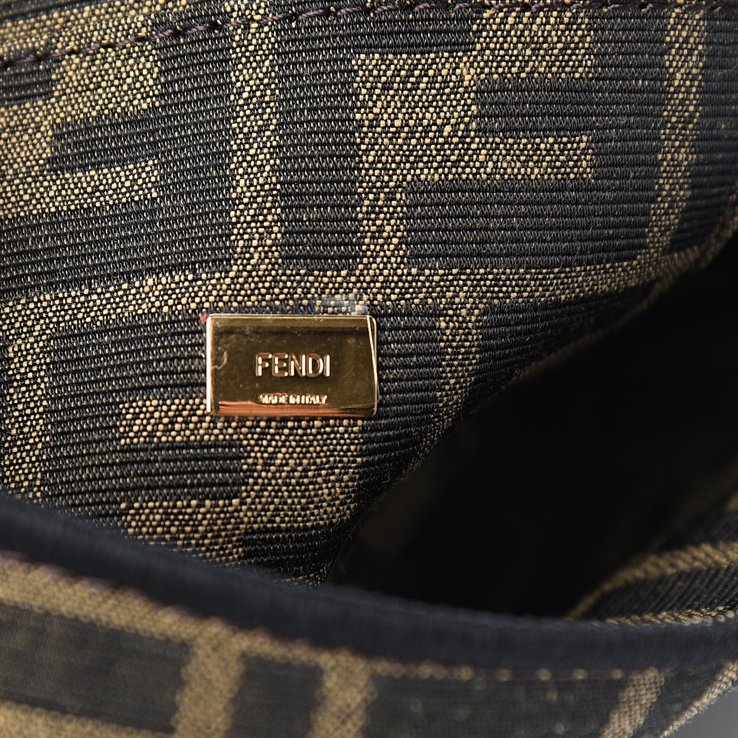 Fabric Jacquard FF 1974 Mini Baguette Tobacco Moro Black