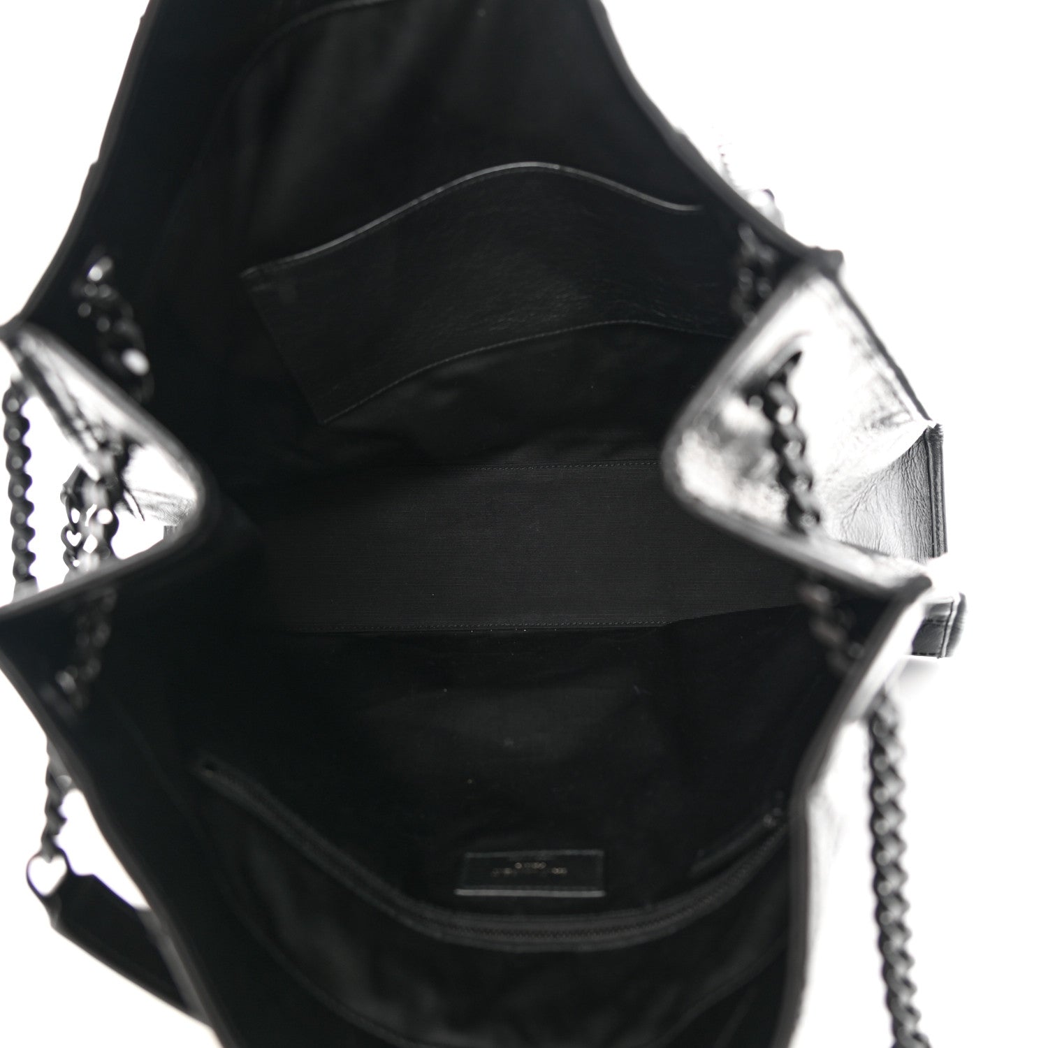 Saint Laurent Crinkled Calfskin Matelasse Monogram Large Niki Shopper Tote Black 5 of 13