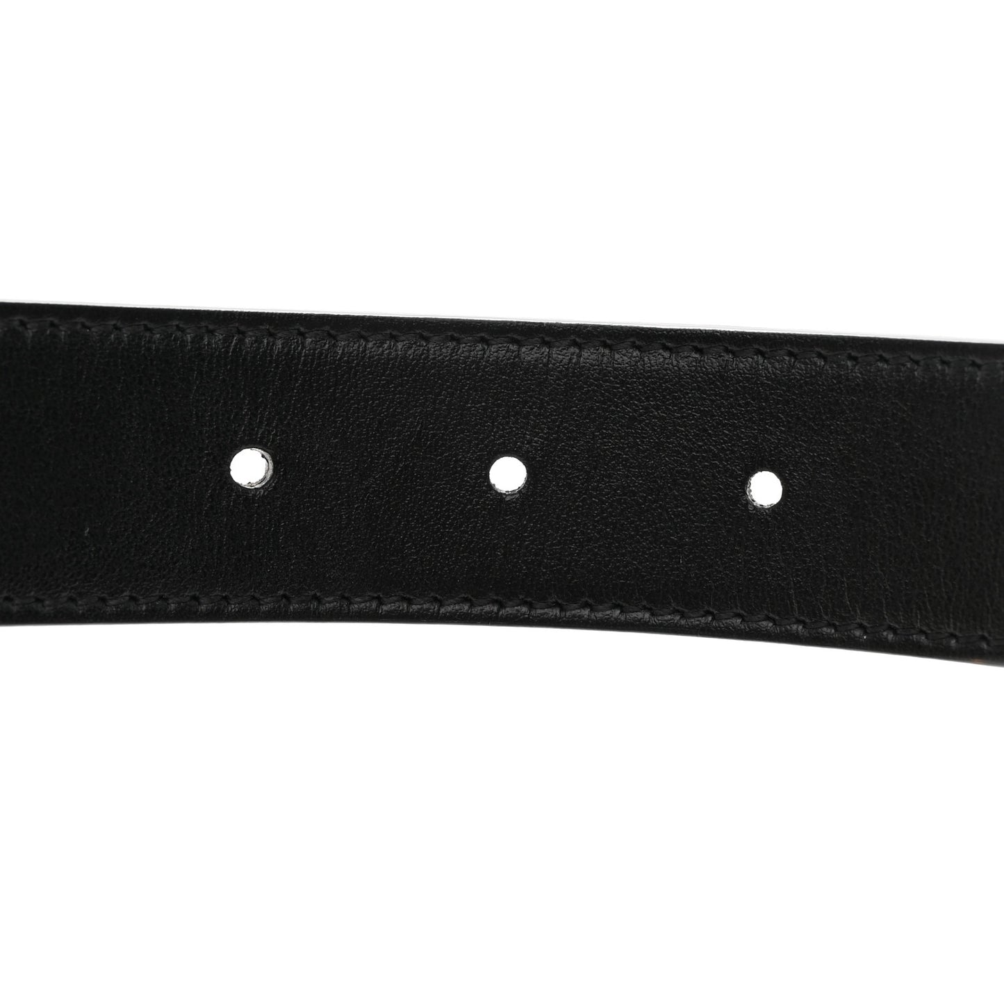 GG Supreme Monogram Plutone Calfskin Double G Reversible 30mm Belt 80 32 Beige Ebony Black