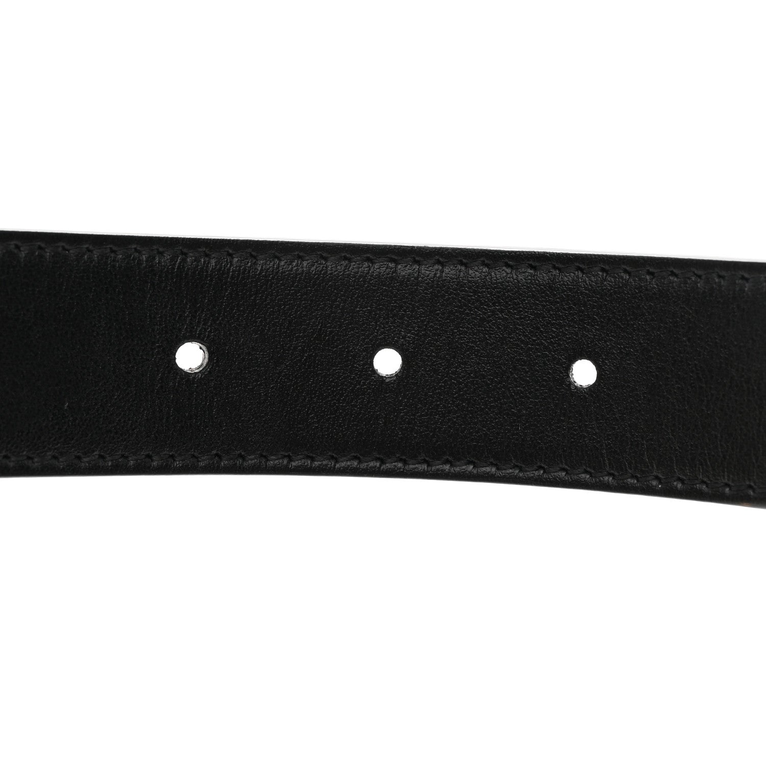 Gucci GG Supreme Monogram Plutone Calfskin Double G Reversible 30mm Belt 80 32 Beige Ebony Black 5 of 6