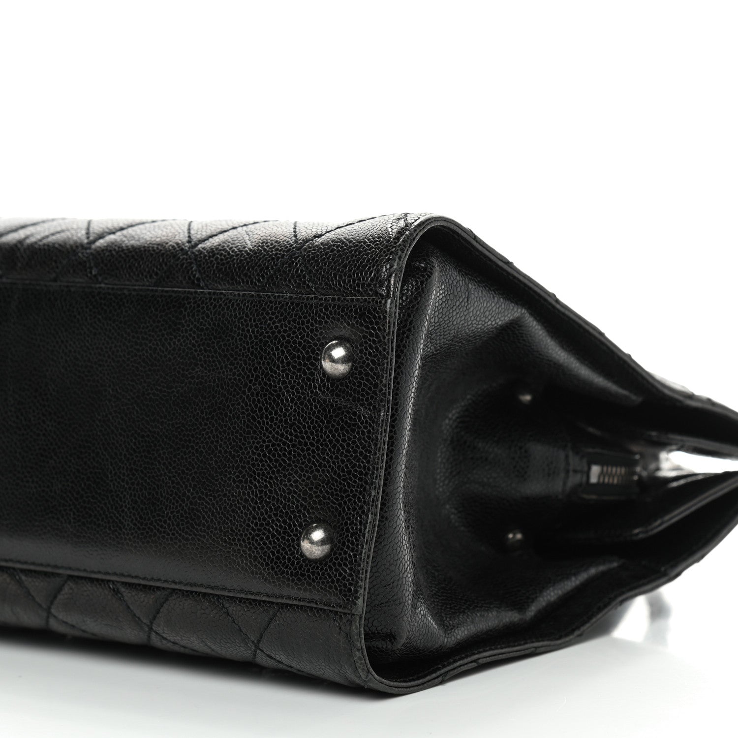 Chanel Crumpled Grained Calfskin Quilted CC Crave Tote Black 7 of 9