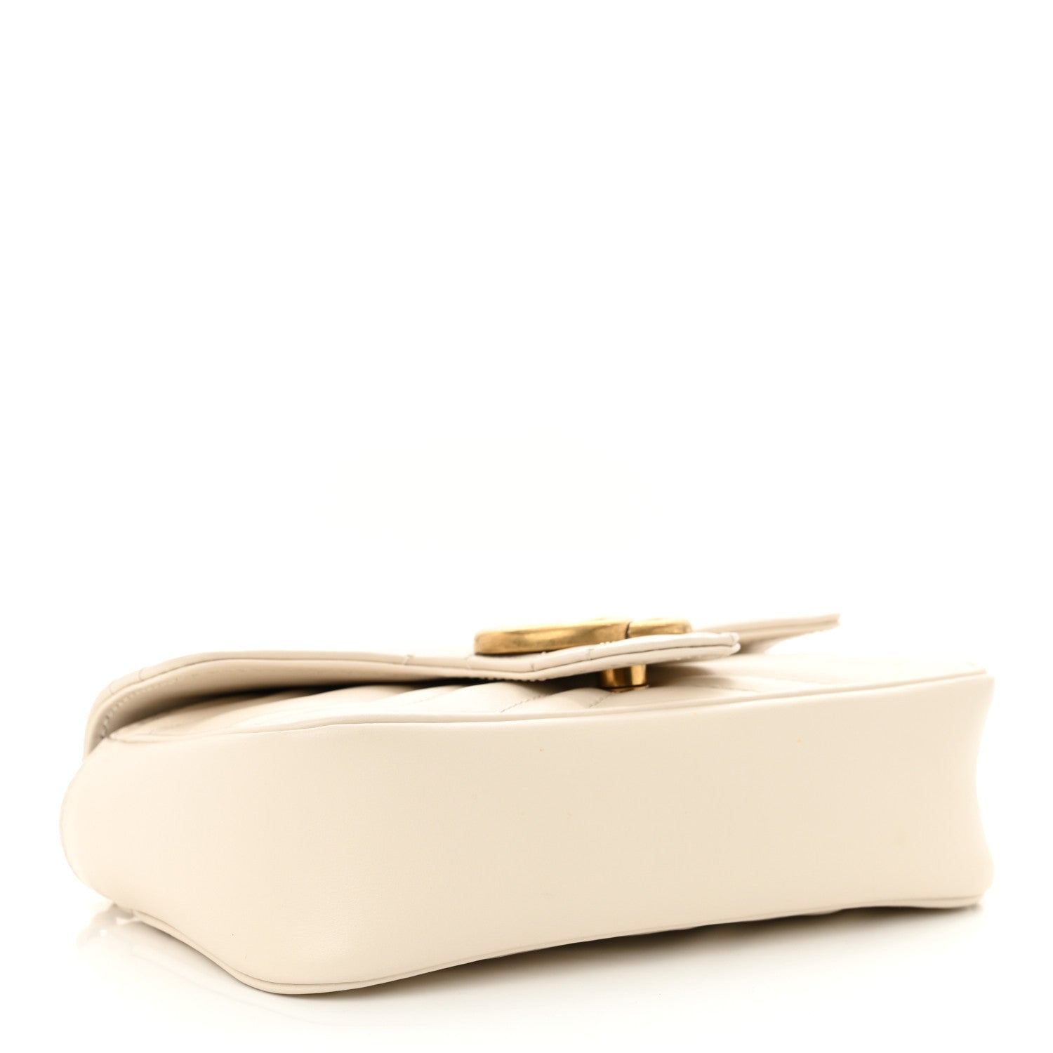 Gucci Calfskin Matelasse Super Mini GG Marmont Shoulder Bag White 4 of 10