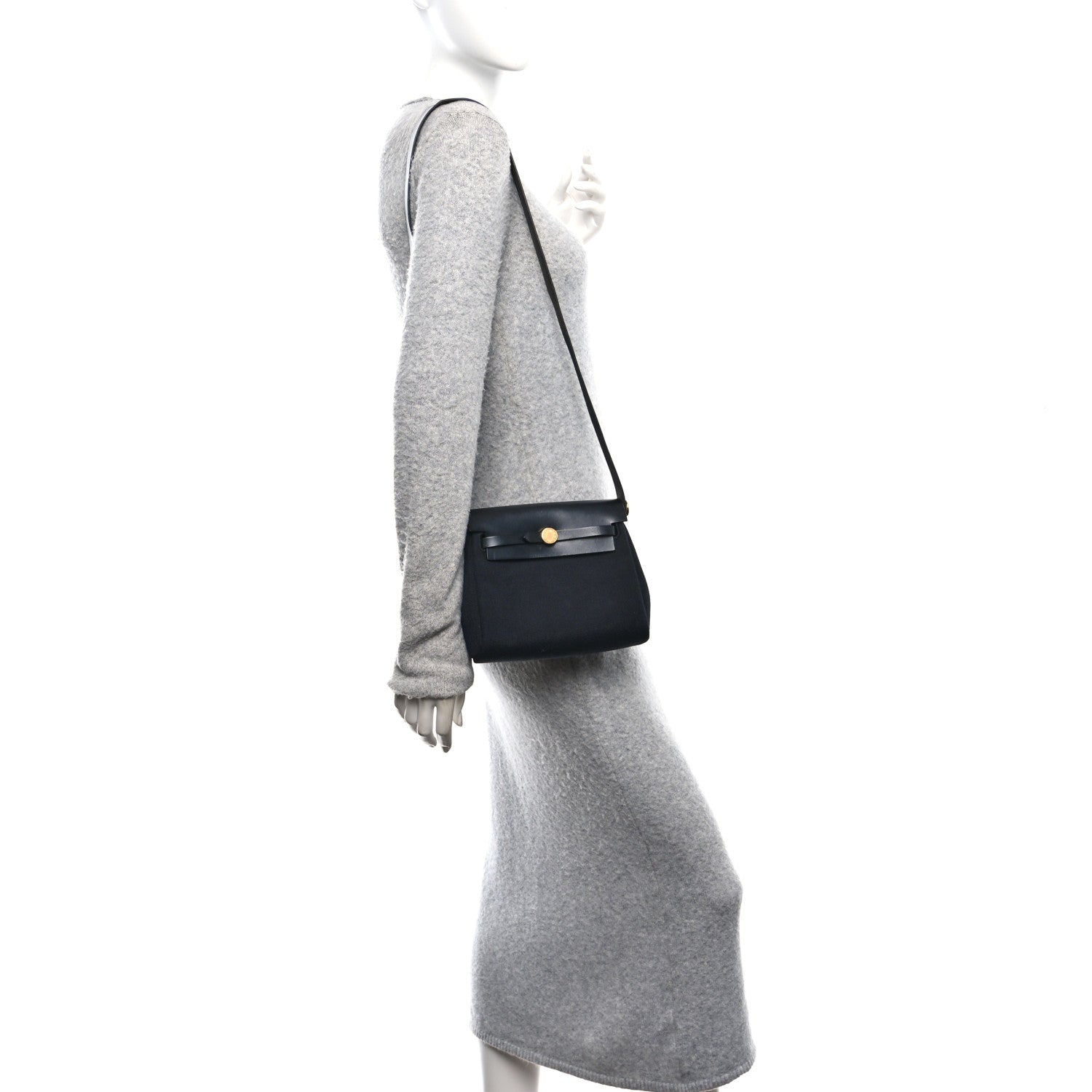 Hermes Military Toile Vache Hunter Herbag Zip Retourne 20 Black 2 of 12