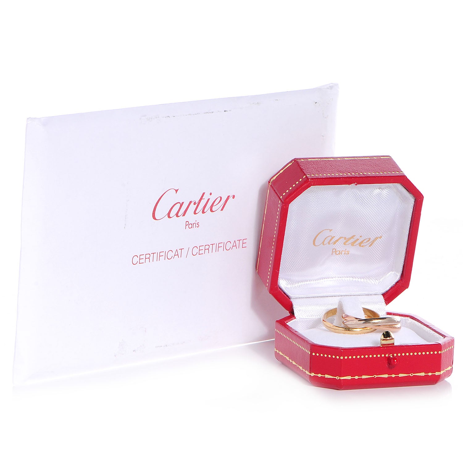 Cartier 18k Pink Yellow White Gold Trinity Ring 53 US 6.25 6 of 6