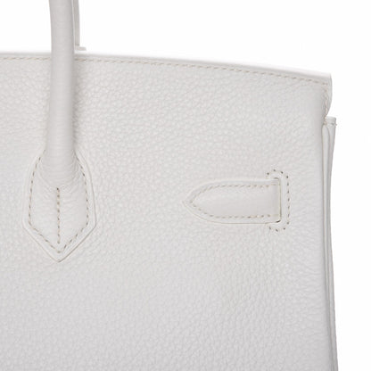 Hermes Taurillon Clemence Birkin 35 White 21 of 27