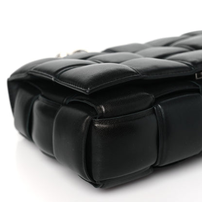 Bottega Veneta BOTTEGA VENETA Lambskin Maxi Intreccio Padded Chain Cassette Crossbody Bag Black 9 of 12