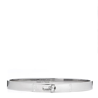 Hermes 18K White Gold Diamond PM Kelly Bracelet SH 1 of 6