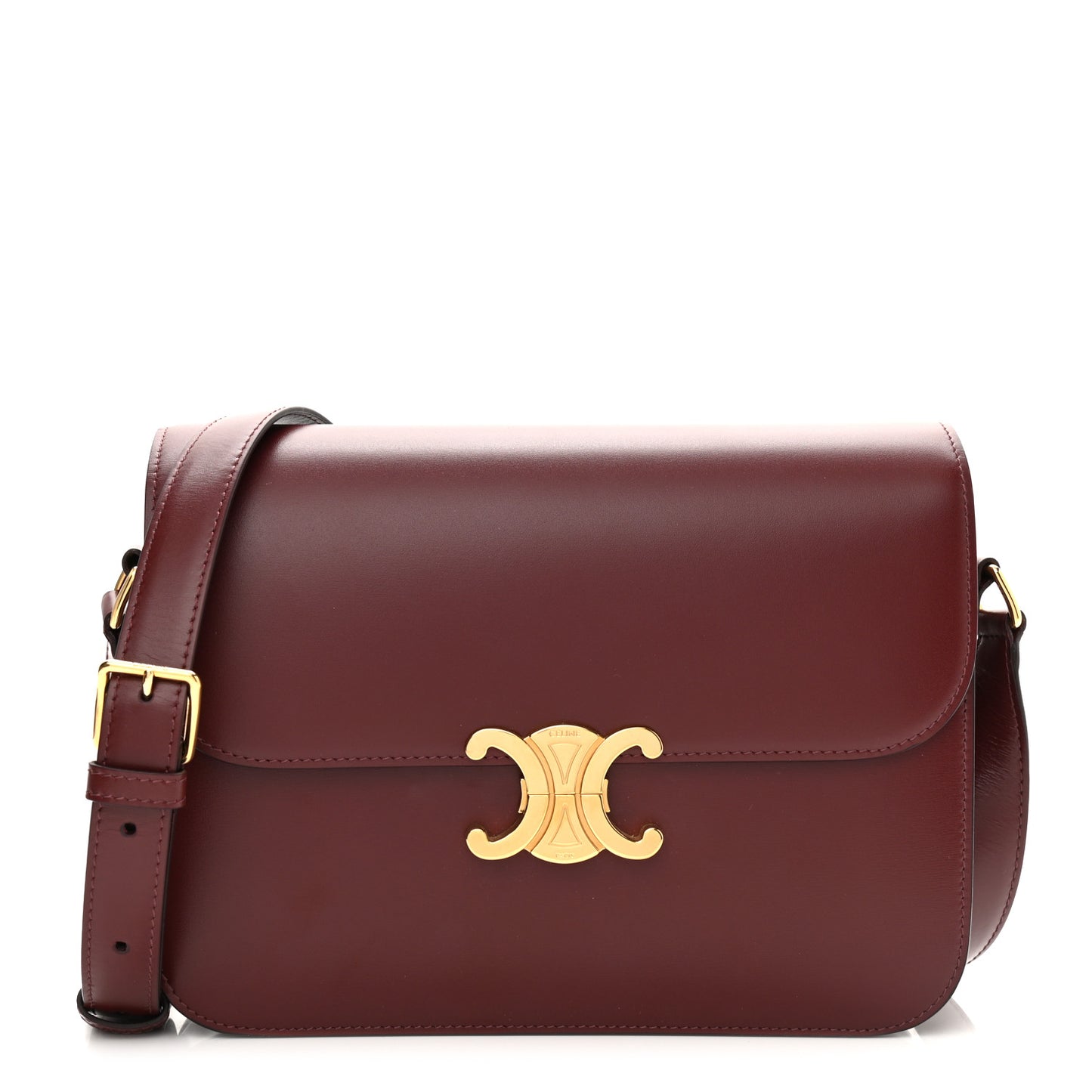 Shiny Calfskin Medium Triomphe Light Burgundy