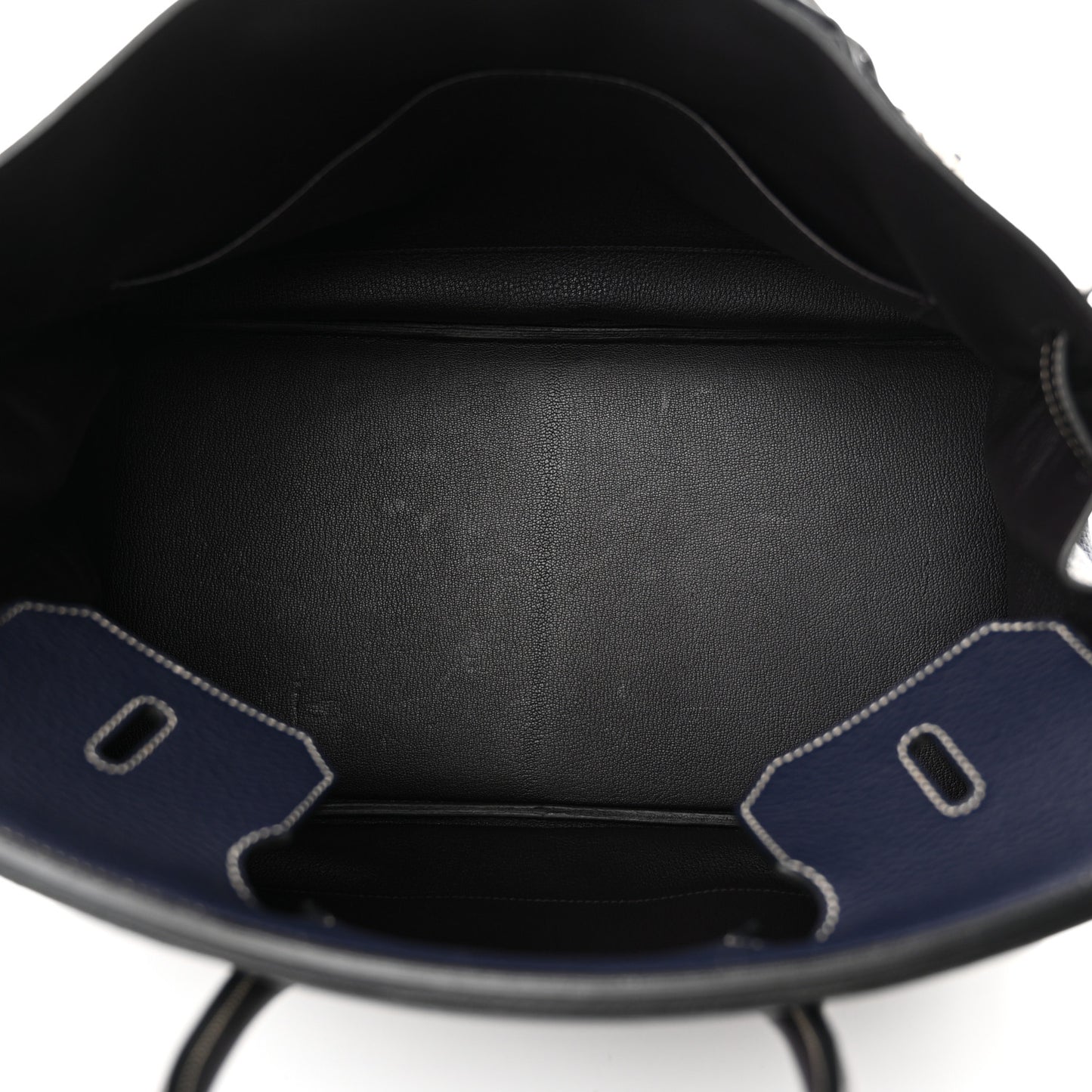 Togo Bi Color Horseshoe Birkin 40 Bleu Nuit Black