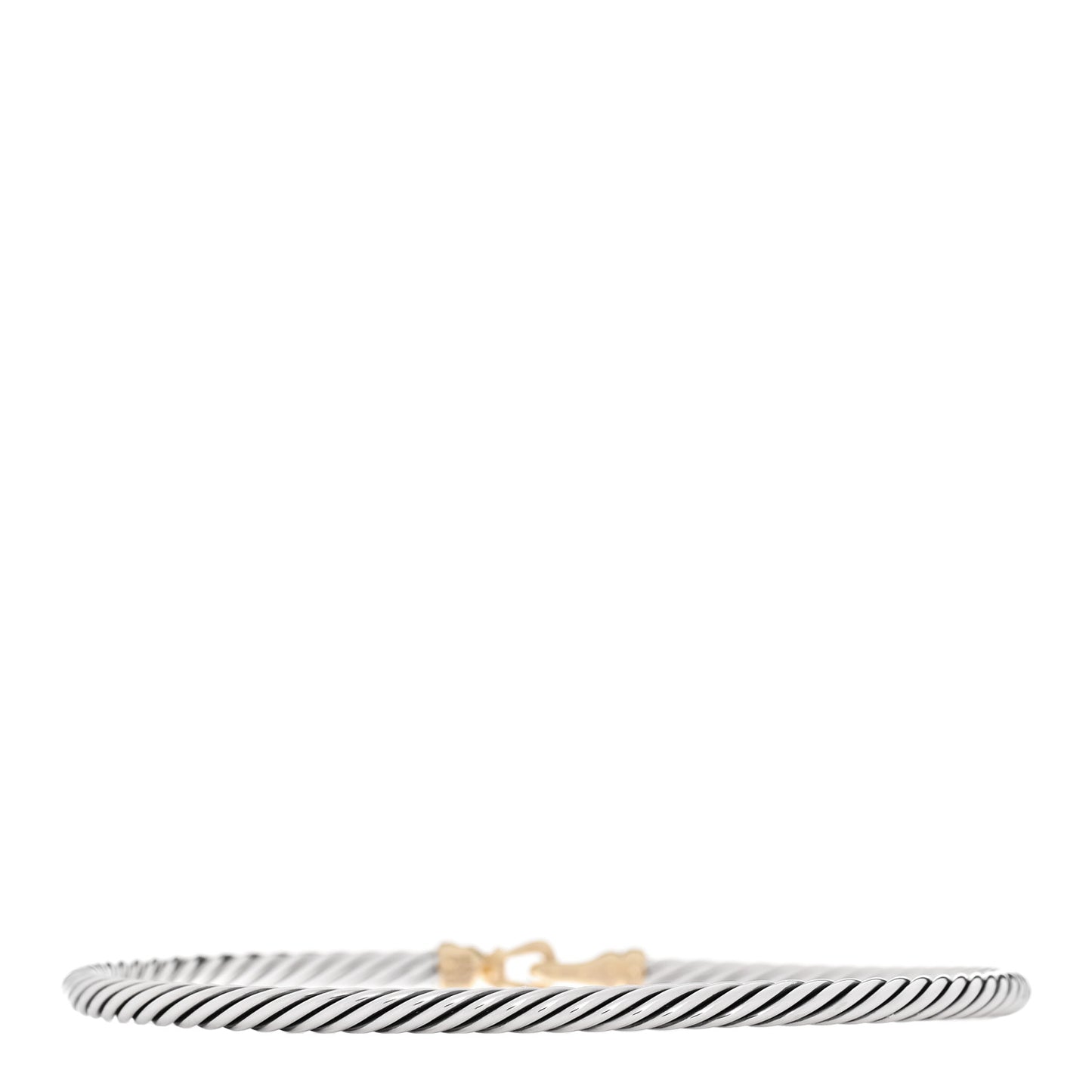 Sterling Silver 18k Yellow Gold 3mm Cable Buckle Bracelet