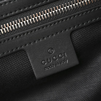 Gucci Soft GG Supreme Monogram Appia Calfskin Web Large Carry On Duffle Bag Black Grey 5 of 12