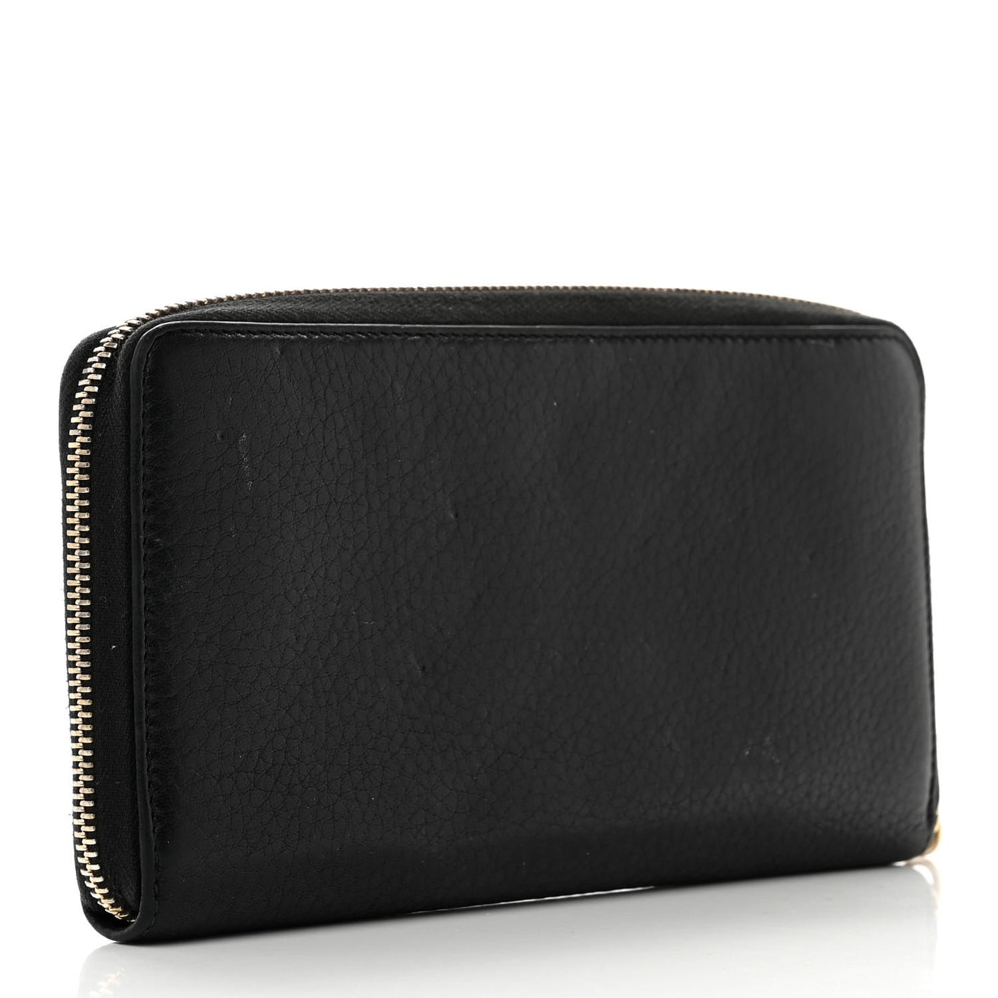 Pebbled Calfskin Soho Zip Around Wallet Black