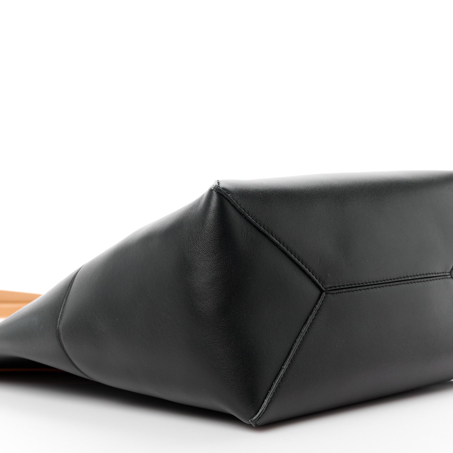 Loewe Shiny Calfskin Medium Puzzle Fold Tote Warm Desert Black 9 of 13