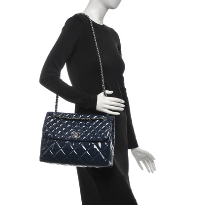 Chanel Vinyl Quilted In The Business Flap Navy Blue 2 of 7