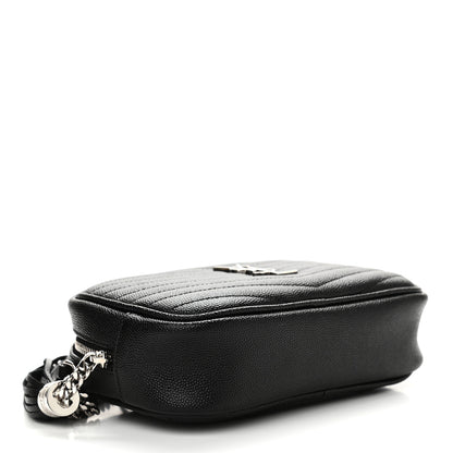 Saint Laurent Grain De Poudre Matelasse Monogram Mini Lou Camera Bag Black 6 of 10