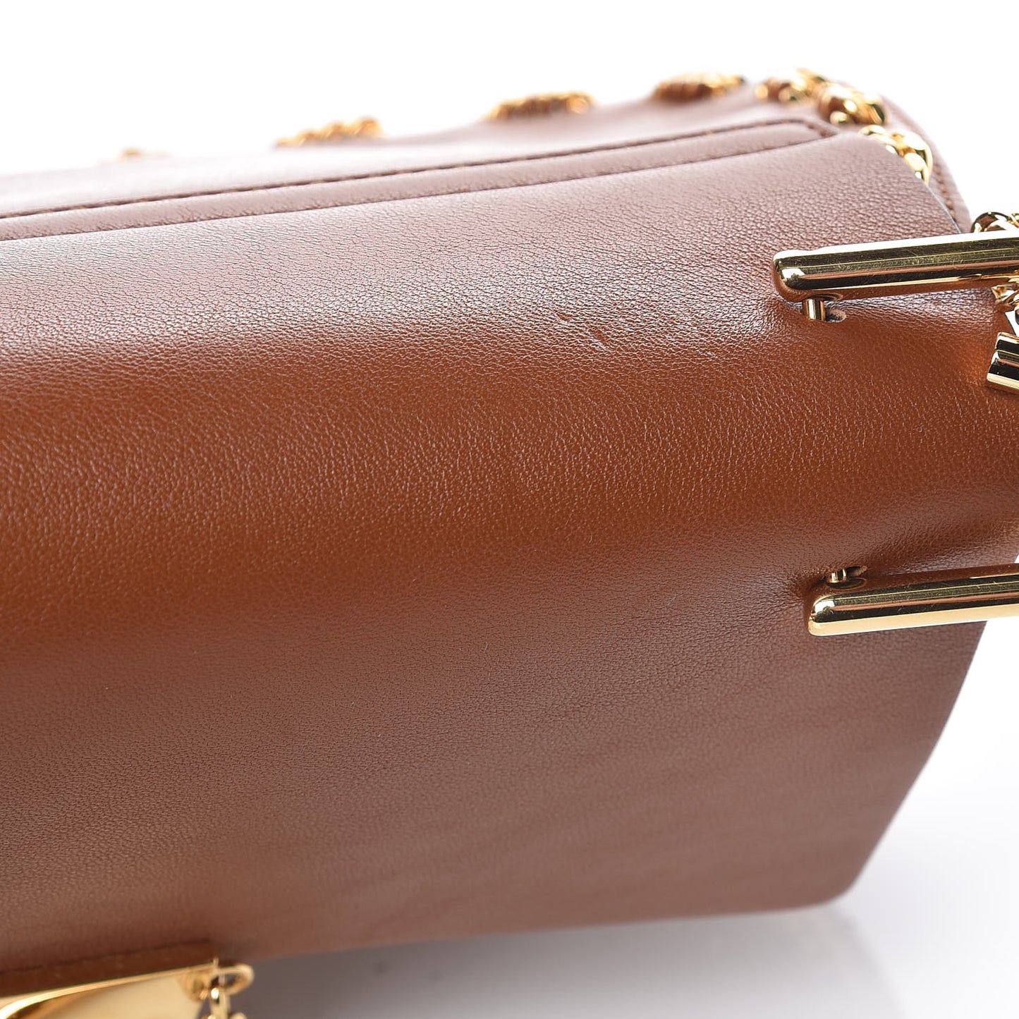 Calfskin Drew Chain Shoulder Bag Tobacco