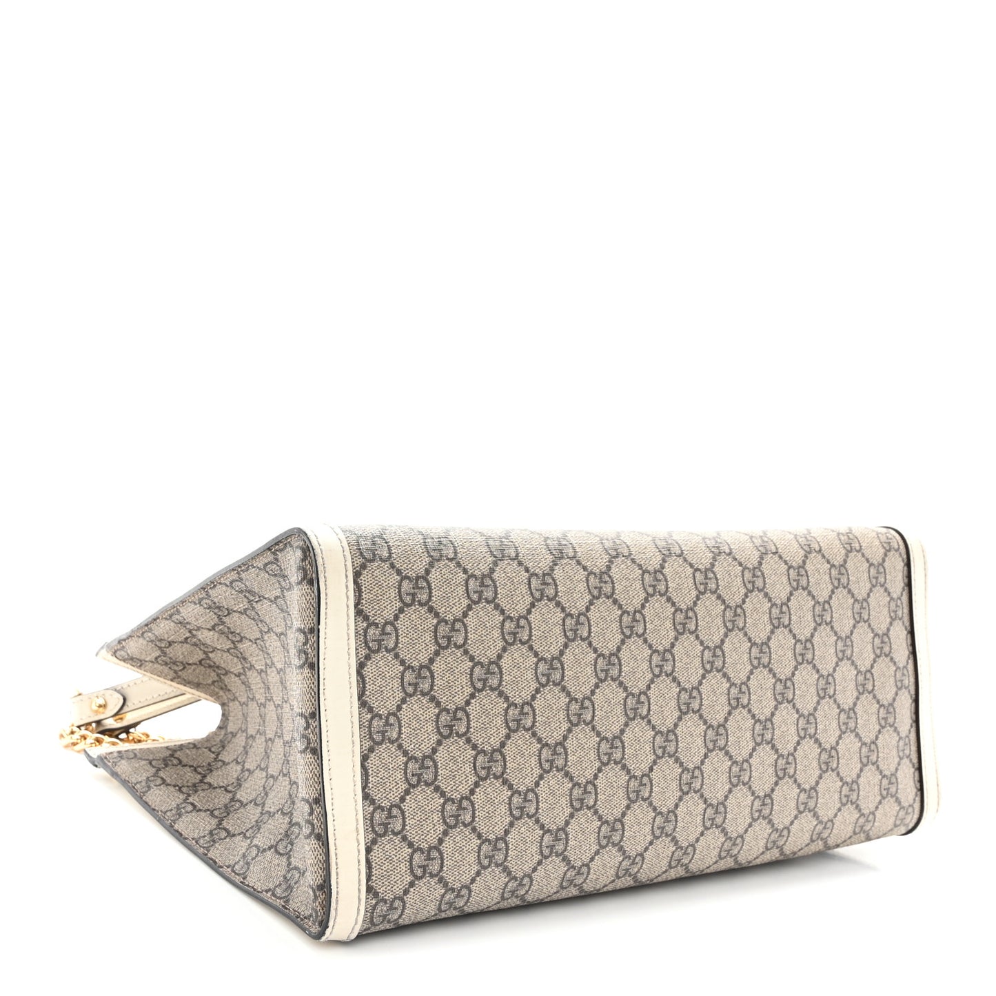 GG Supreme Monogram Medium Padlock Tote White