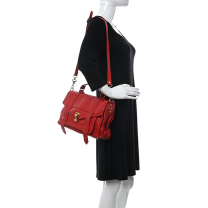 Proenza Schouler Lambskin Medium PS1 Satchel Bright Red 2 of 12