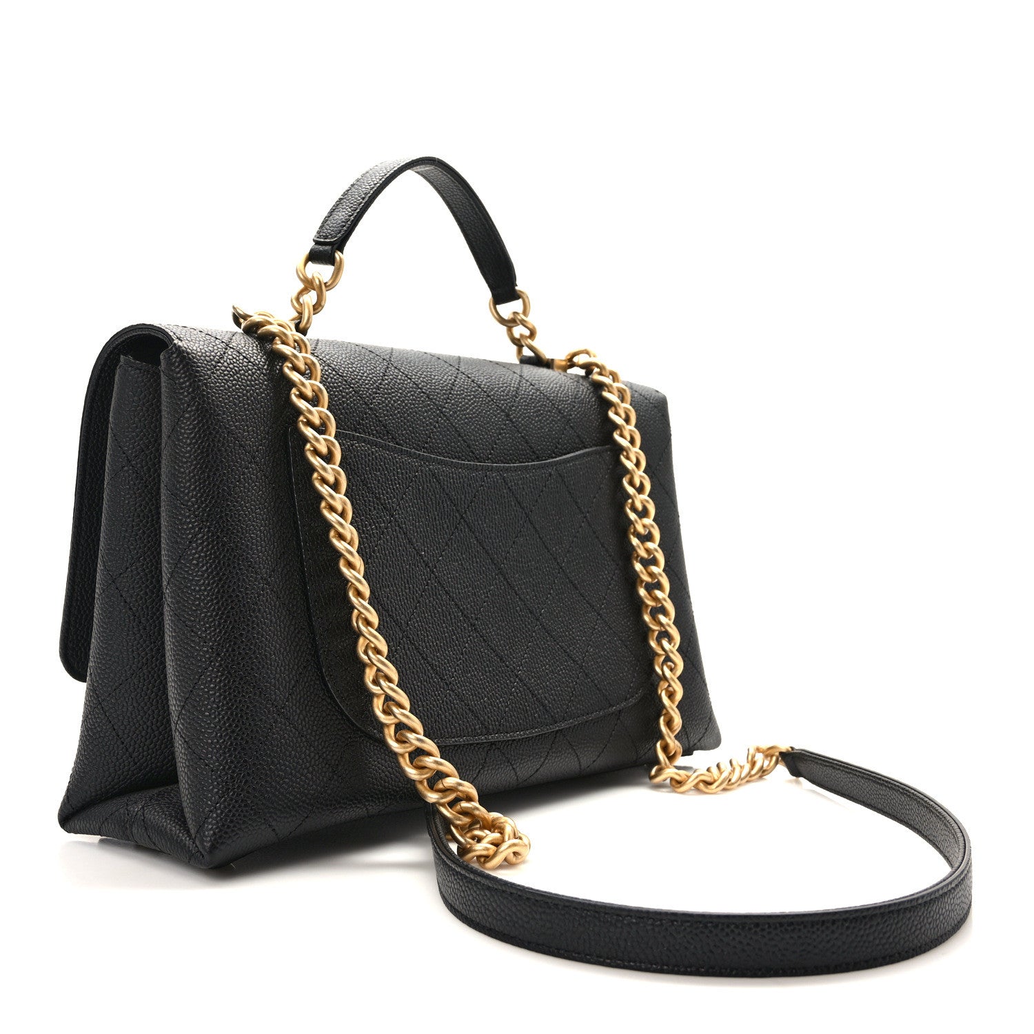 Chanel Grained Calfskin Stitched Flap Black 3 of 13