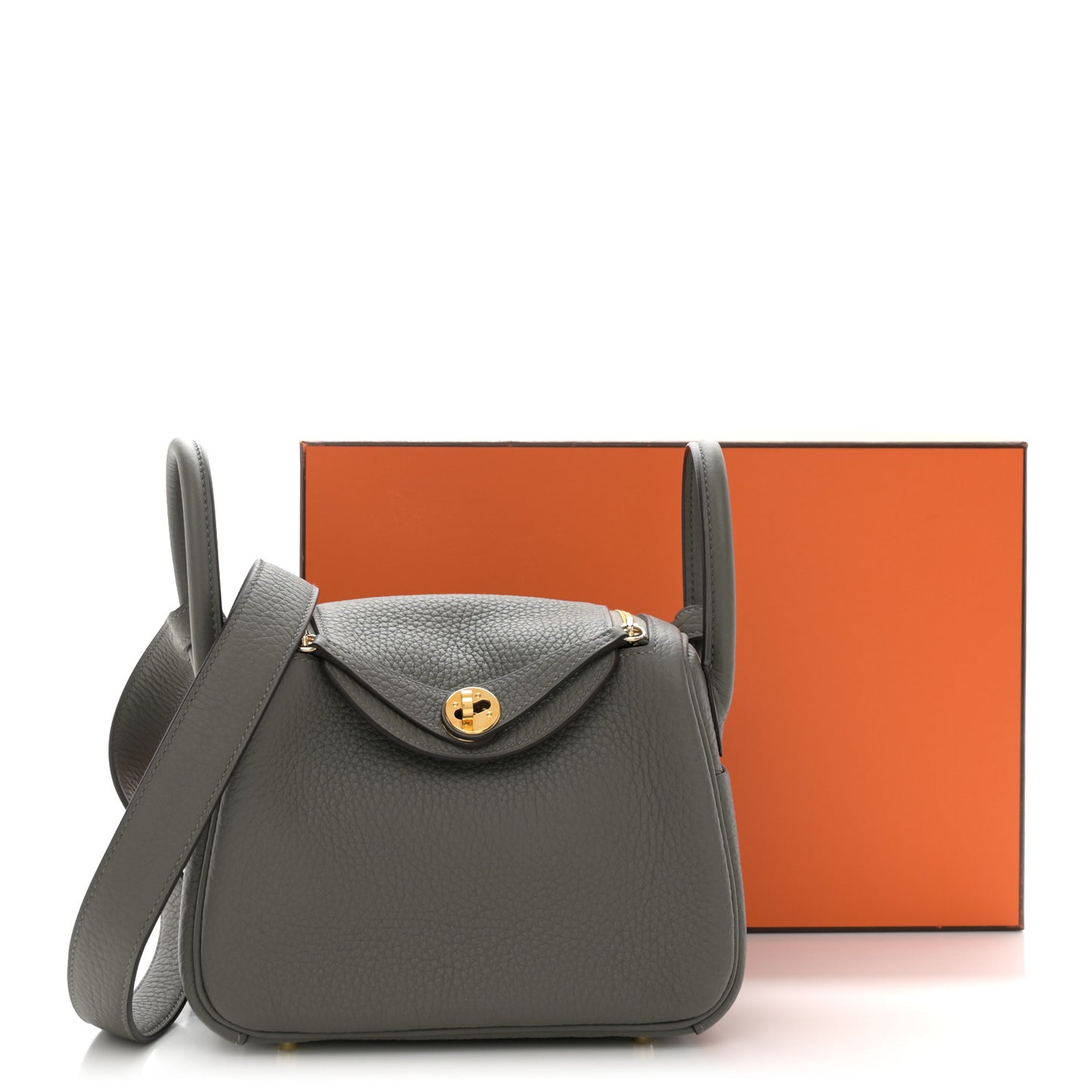 Taurillon Clemence Mini Lindy 20 Gris Meyer
