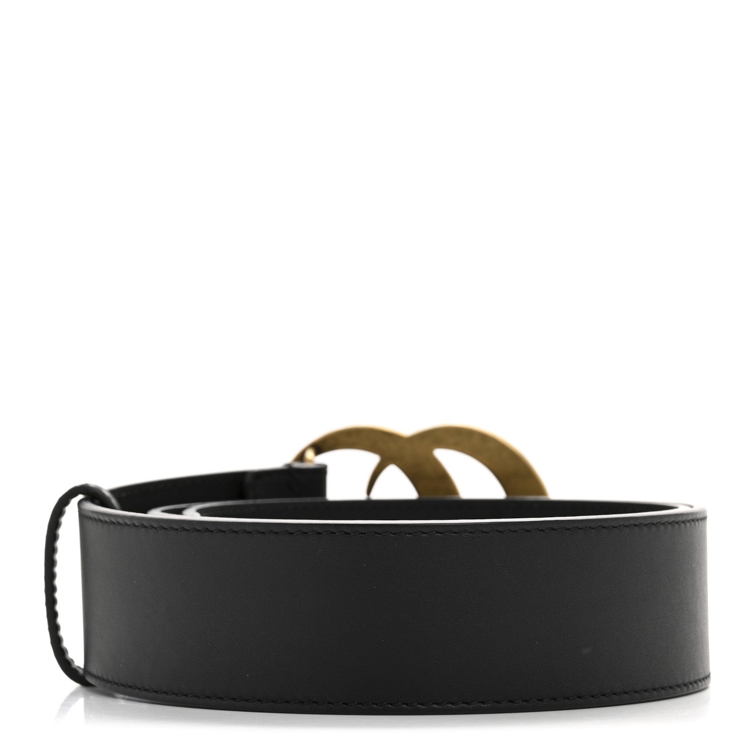 Gucci Moon Calfskin Pearl Double G 40mm Belt 80 32 Black Cream 2 of 6