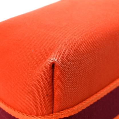 Hermes Canvas Small Bride-A-Brac Pouch Orange Burgundy 8 of 12