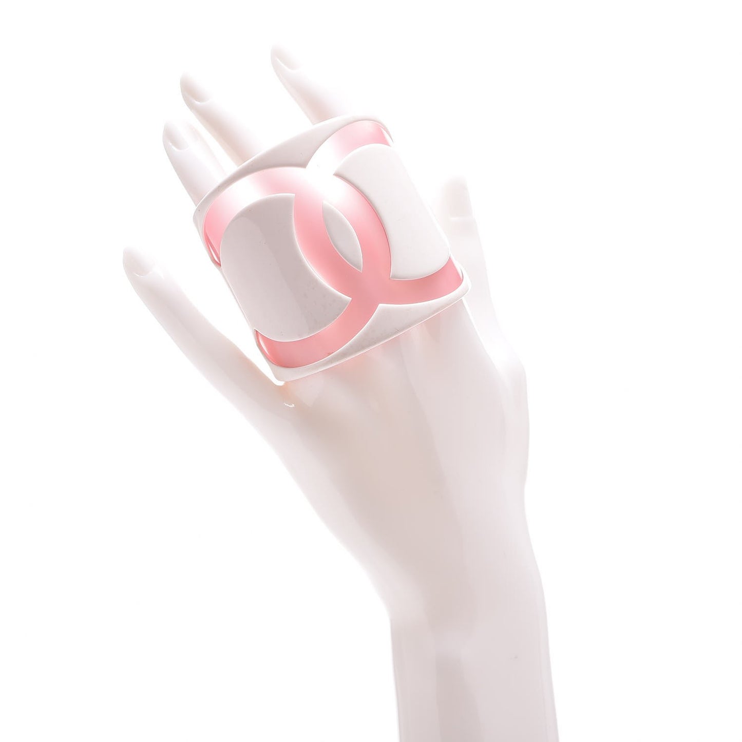 Resin CC Wide Cuff White Pink