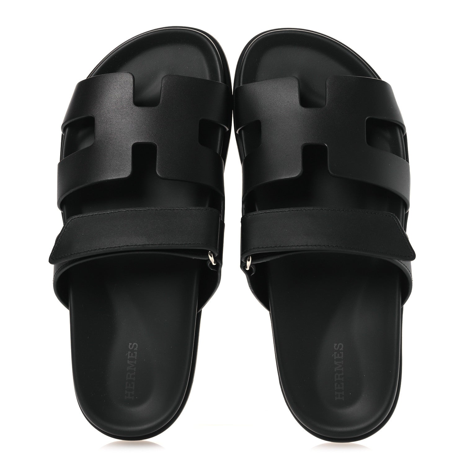 Hermes Calfskin Womens Chypre Sandals 39 Black 2 of 11