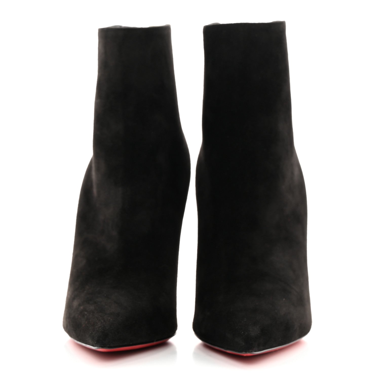 Christian Louboutin Veau Velours Specchio 100 Delicotte Booties 37.5 Black Gold 2 of 16