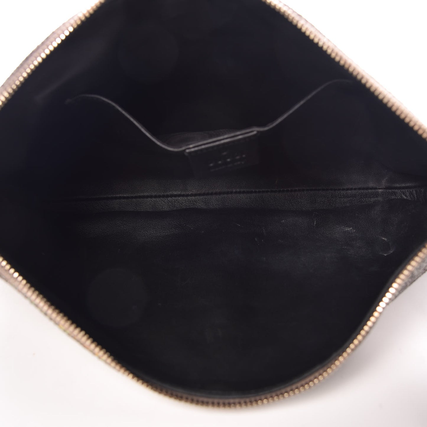 Metallic Crackled Calfskin Sienna Small Clutch Gold