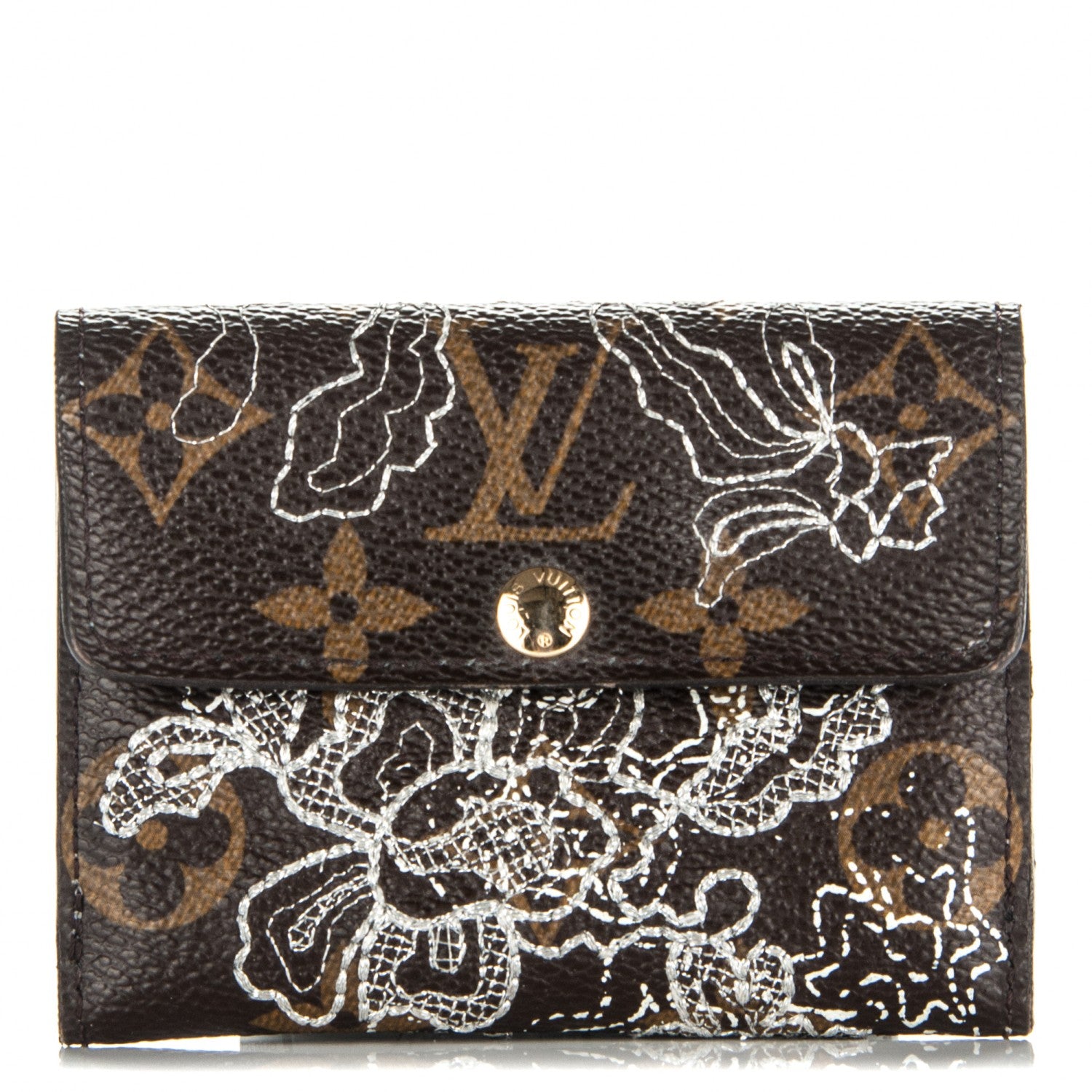 Louis Vuitton Monogram Dentelle Ludlow Wallet Silver 1 of 7