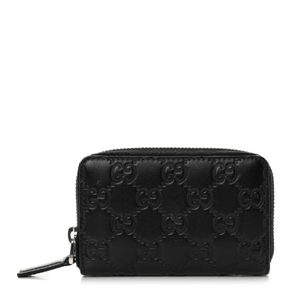 Gucci Guccissima Zip Around Card Case Black 1 of 14