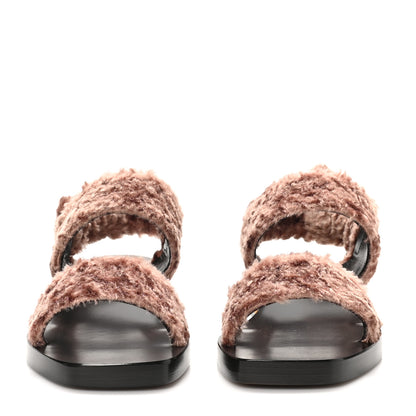 Gucci Velvet Womens Corfu Sandals 36.5 Light Mauve 3 of 9