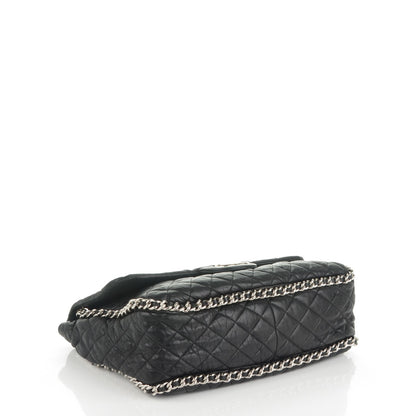 Chanel Washed Lambskin Quilted Maxi Chain Around Flap Black 4 of 7