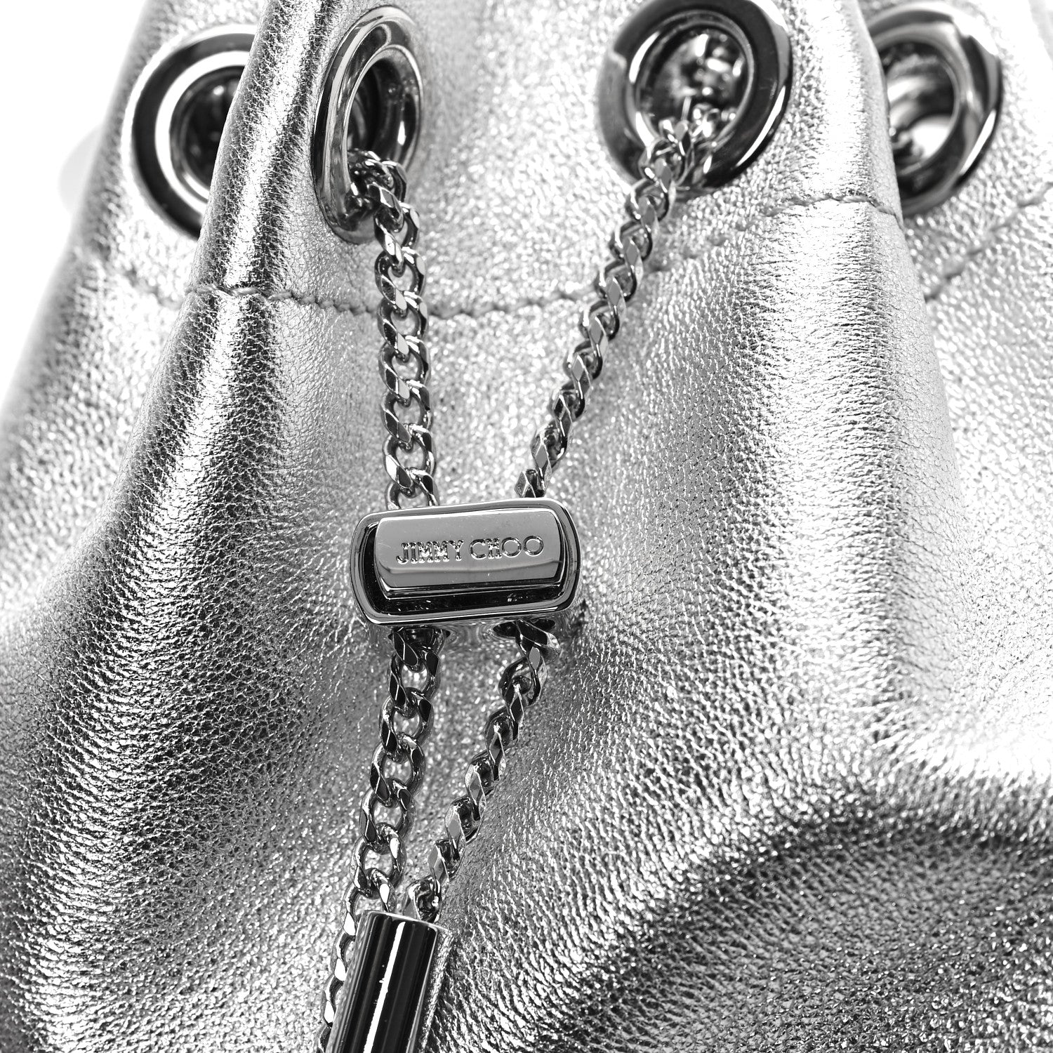 Jimmy Choo Metallic Nappa Micro Bon Bon Bag Silver 7 of 9