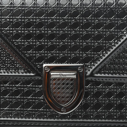 Christian Dior Metallic Patent Micro-Cannage Diorama Croisiere Chain Wallet Onyx Black 6 of 10