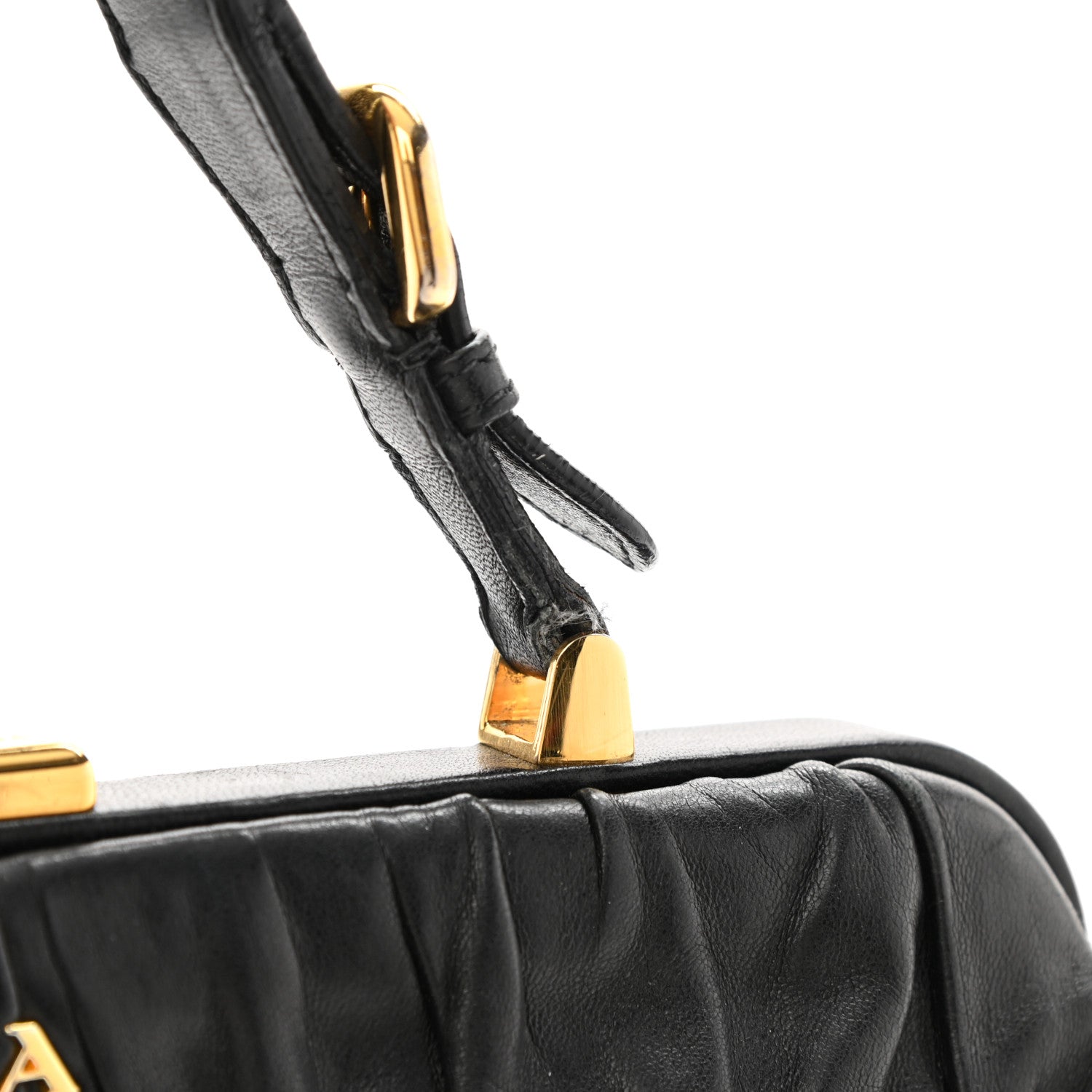 Prada Nappa Dressy Gaufre Framed Tote Black 10 of 11