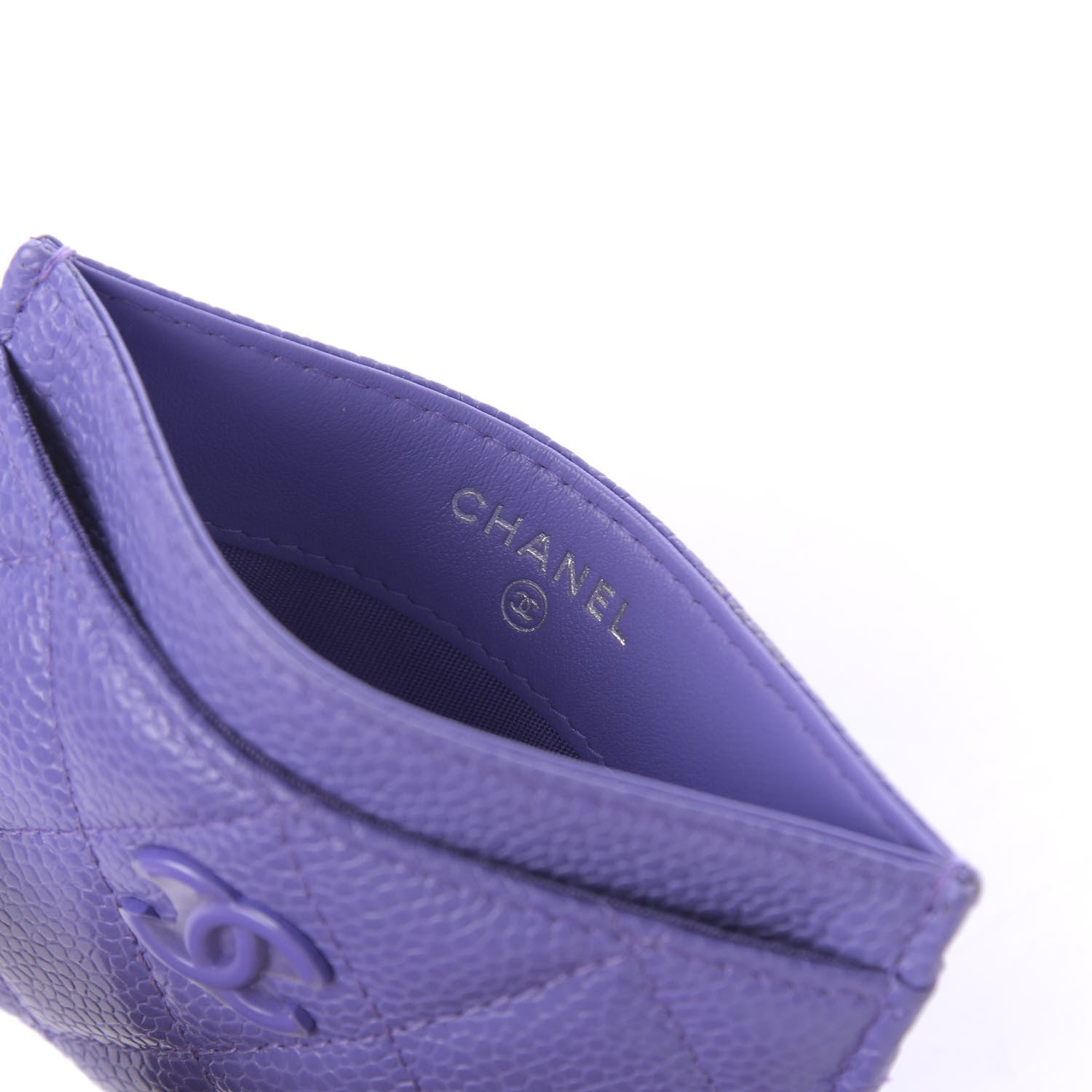 Chanel Caviar Quilted Incognito Card Holder Purple 5 of 11