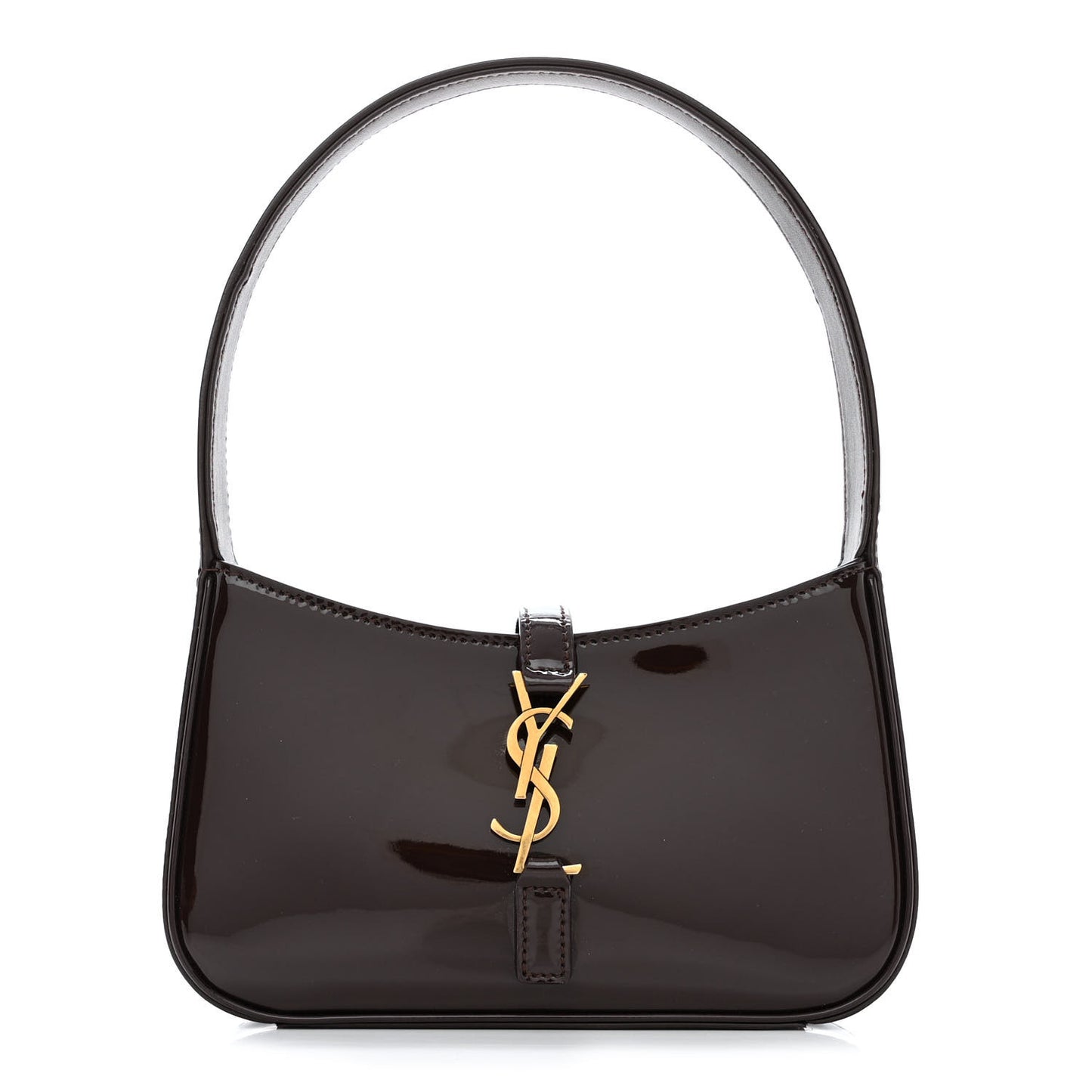 Patent Calfskin Le 5 A 7 Mini Hobo Spicy Chocolate