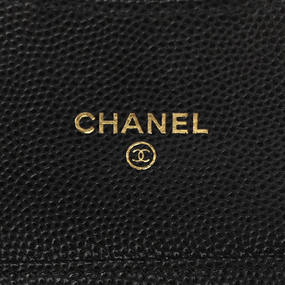 Chanel Caviar Quilted Flap Card Holder On Chain Black 6 of 11