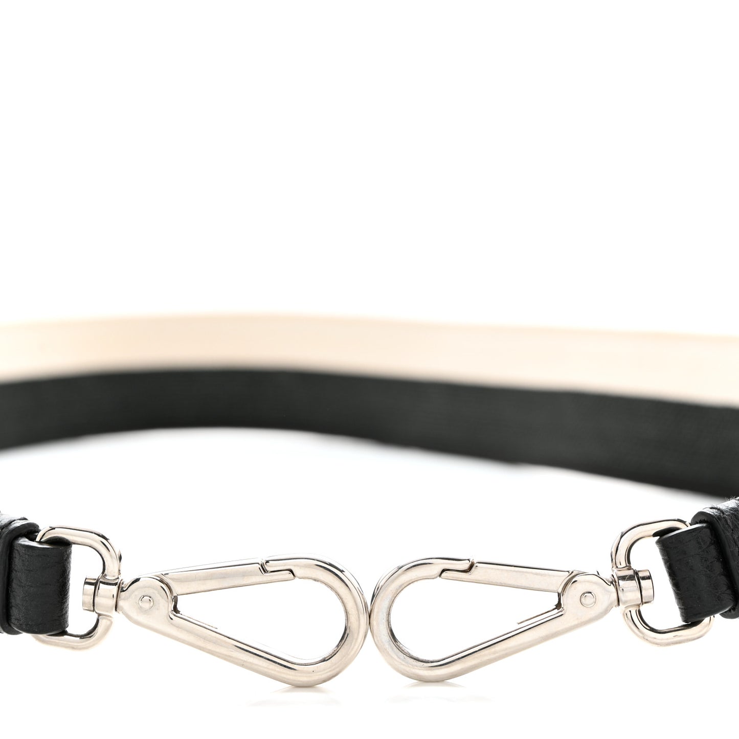 Canvas Calfskin Logo Shoulder Strap Black White