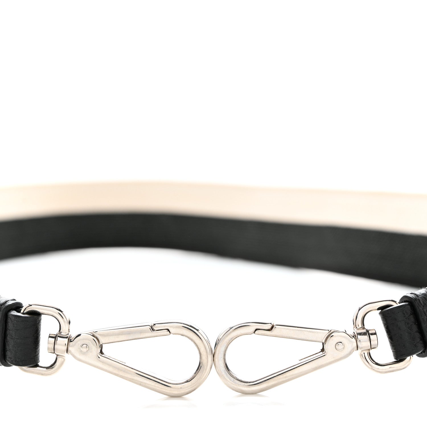 Prada Canvas Calfskin Logo Shoulder Strap Black White 4 of 4