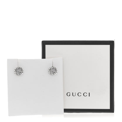 Gucci Sterling Silver Textured Interlocking G Stud Earrings 5 of 5